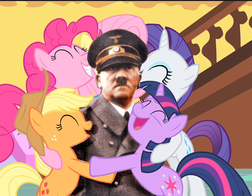 Hitler receiving love from ponies 