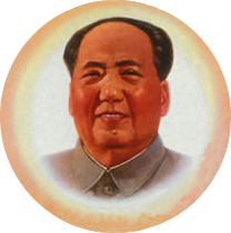 Mao Zedong with a half bald head in a sun